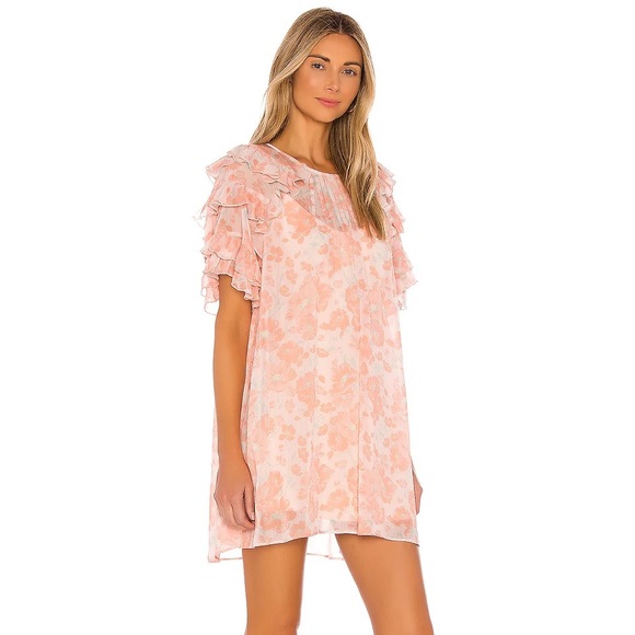 Tularosa Marlena Slip Dress In Blush Poppy Floral - Picture 4 of 7